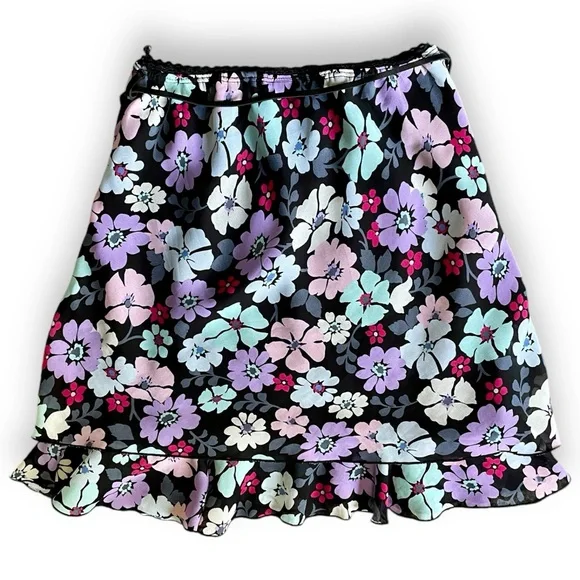 Vintage Y2K Pink & Purple Floral Short Mini Skirt with Rope Belt Size Small - Picture 6 of 9
